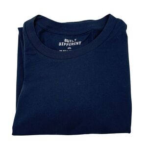 NEW Built Different Crew T-shirt Men's Size 2XL Navy Blue Butter Soft Cotton